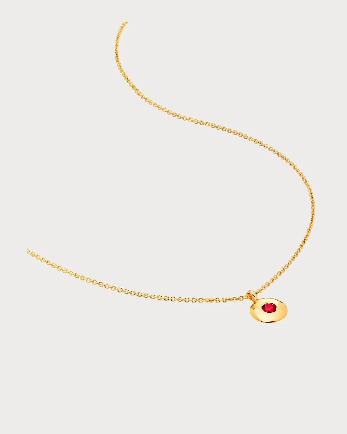 MONICA VINADER January birthstone and Garnet Pendant Necklace 925 Silver(Gold)