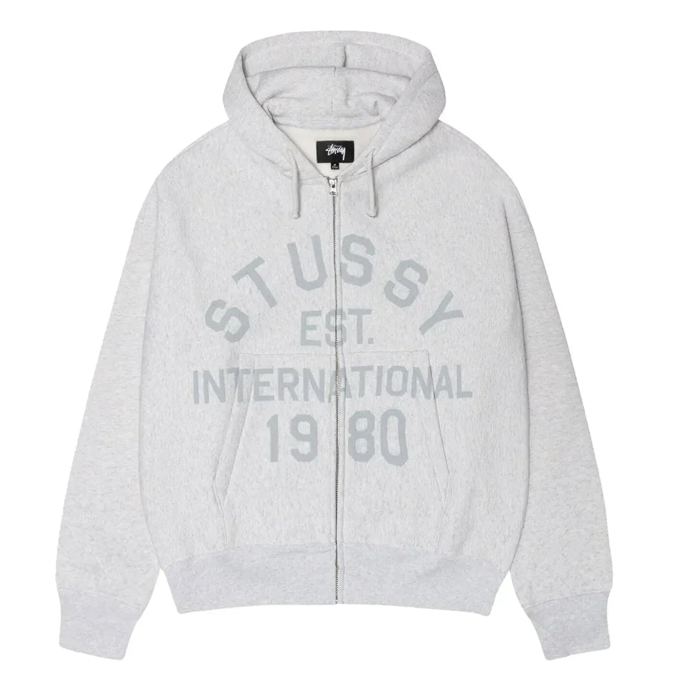 Stussy Established Zip Hoodie Ash Heather
