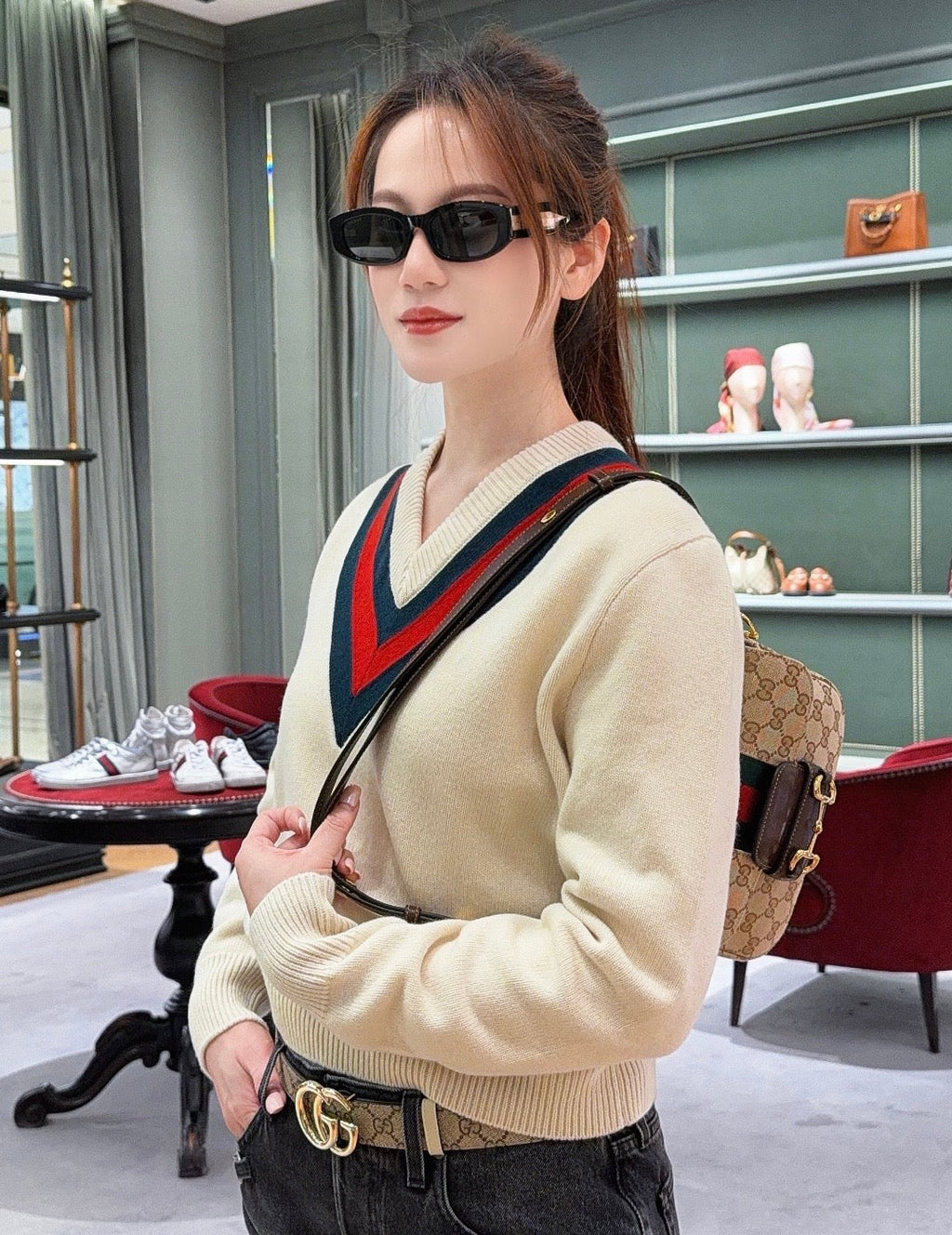 Gucci Horsebit 1955 Canvas Shoulder Bag – 866762
